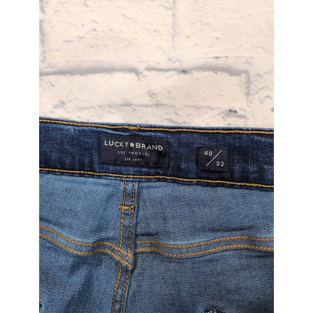 Lucky Brand MENS SIZE 40X30 Jeans Dark Blue 410 Athletic Straight Denim Stretch - Picture 7 of 15